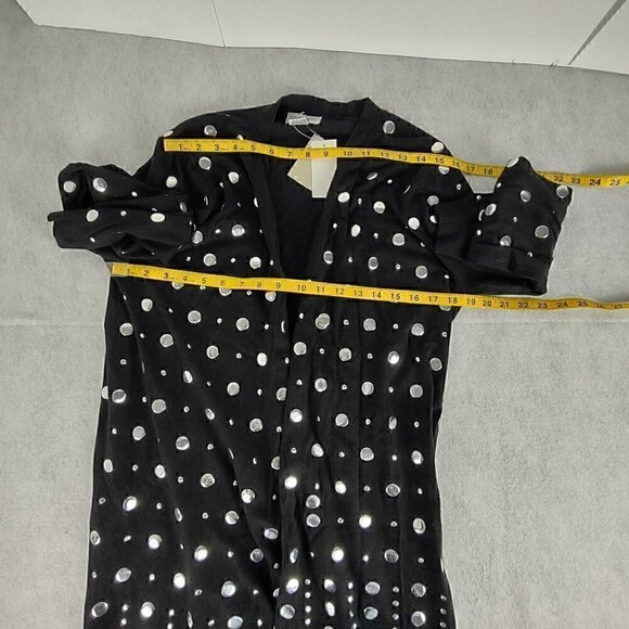 Carmen Marco Valvo Mirrored Button Open Face Black Cardigan Size XL (NWT) - Picture 7 of 13